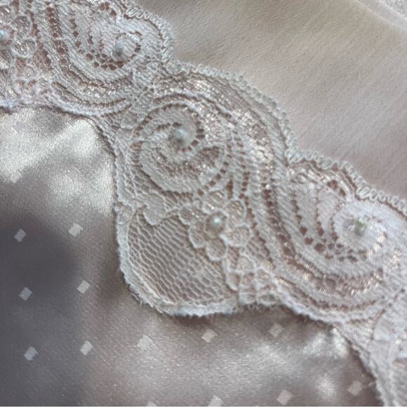 Linea Donatella Pink Lace Satin Robe Sz S/M Belted Tie Romance Angelcore  Bridal - Picture 6 of 10